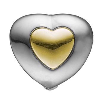 Christina Collect 925 Sterling Silver Be Mine Glittering heart with small gold plated heart in the middle, model 650-S41